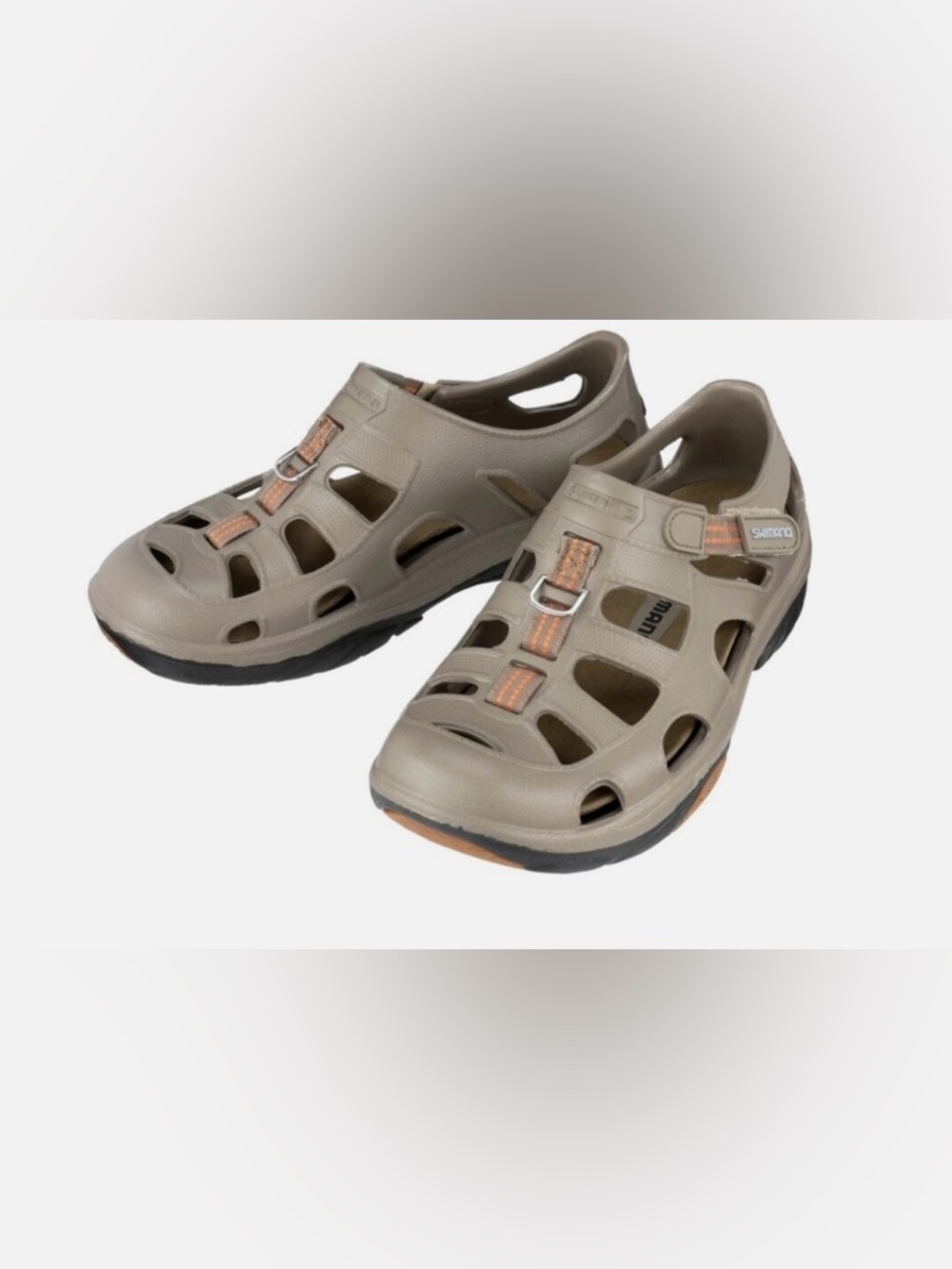 Shimano Evair  Marine Fishing Tan Closed-Toe Outdoor Sandals; Sz: 8; EUC